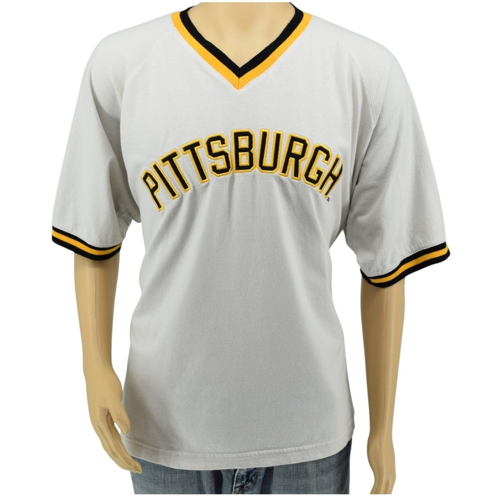 Vintage Steve & Barry's Pittsburgh Pirates Jersey XL Grey 100% Cotton - Boxy Fit